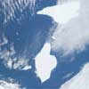 Icebergs near South Georgia Island, seen from Space Station